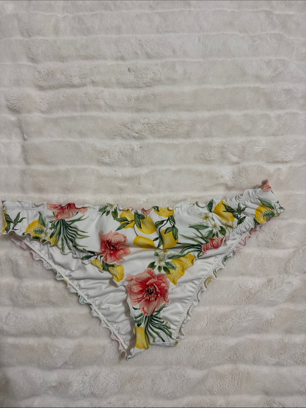 Shade & Shore White Floral & Lemon Bikini Bottoms